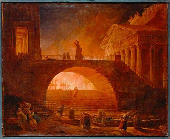 Hubert Robert Fire of Rome